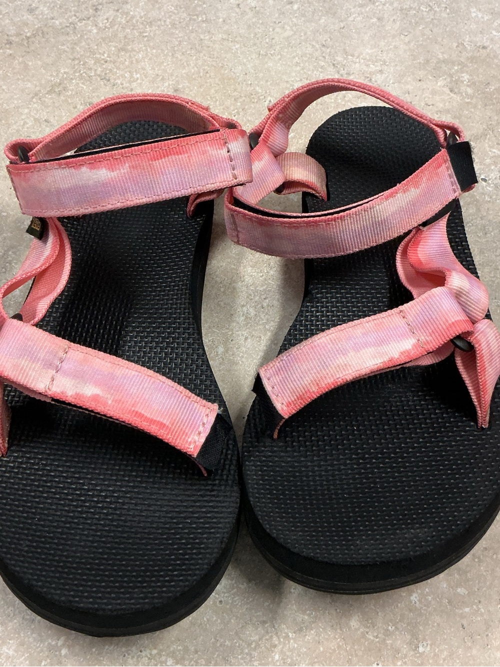 Teva SZ 9 Universal Tie-Dye In Sorbet Pink Adjustable Straps Women Beach Sandals